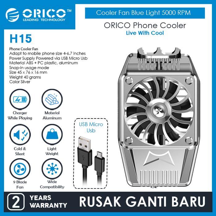 ORICO Phone Cooler Fan Blue Light 5000 RPM - H15 - SILVER