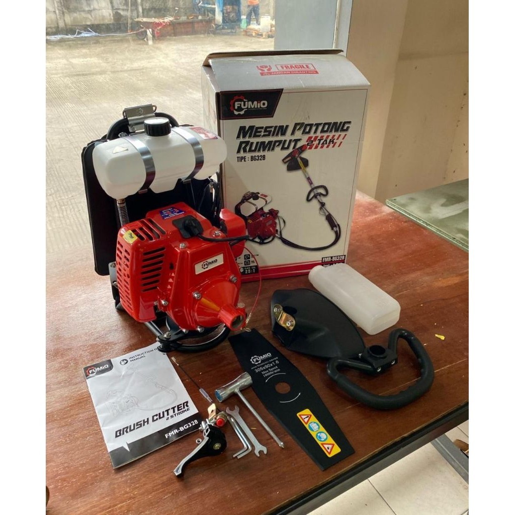 FULLSET LENGKAP SIAP PAKAI Mesin Potong Rumput 2T Tak Gendong FUMIO FMR-BG328 Brush Cutter Bensin Bu