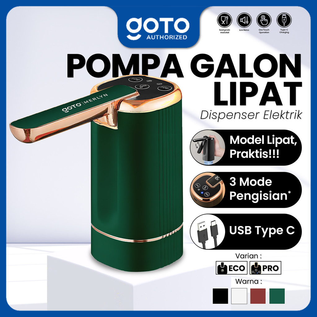 (Special Offer) Goto Merlyn Dispenser Air Elektrik Pompa Galon Lipat Minum USB Charge Type C