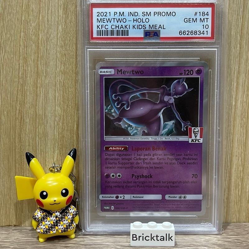 Kartu Pokemon TCG PSA 10 Promo Mewtwo Holo KFC 184/SM-P Chaki Kids Meal Trading Card Game Original