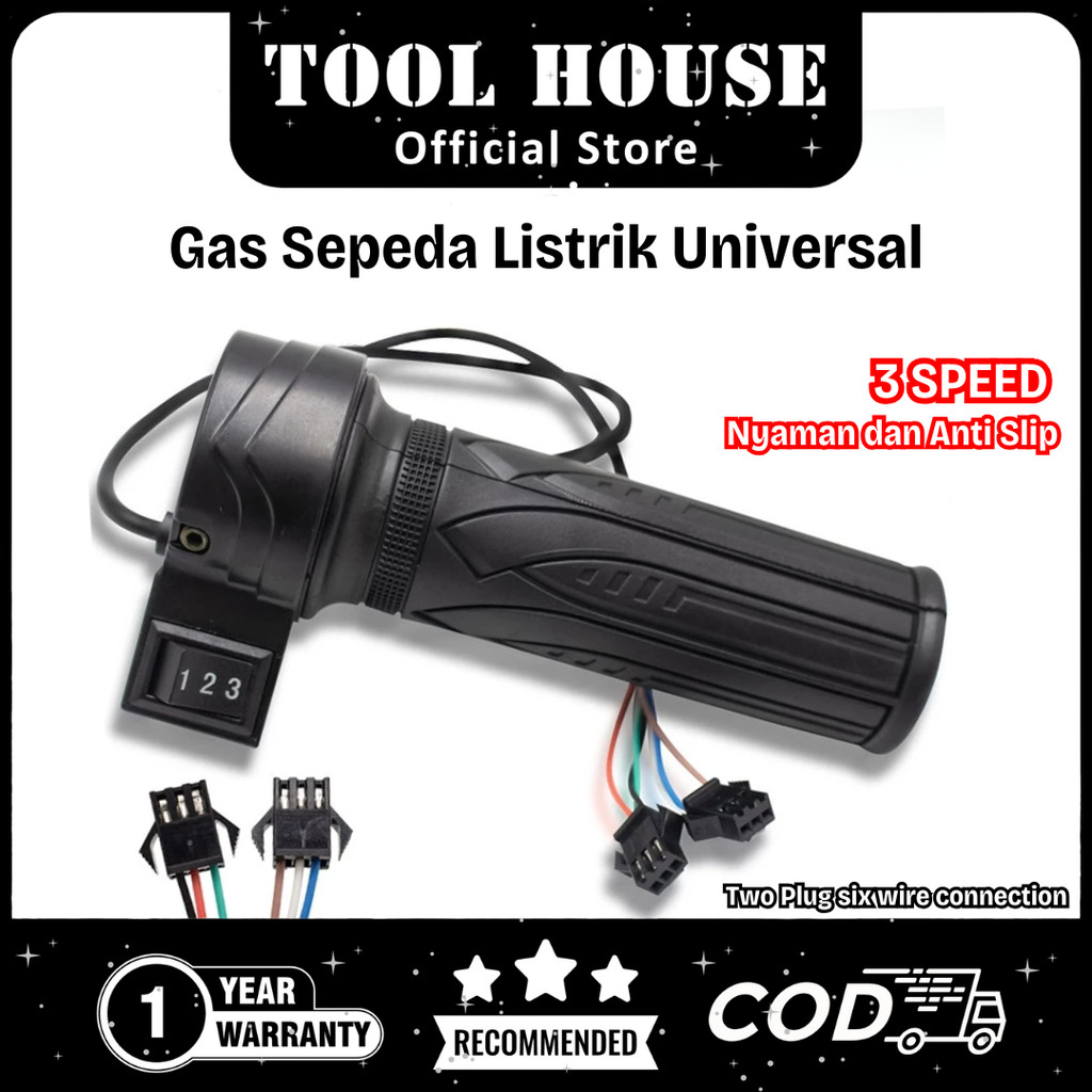 Tool House [Garansi Toko 1 Tahun] Gas Sepeda Listrik 3 Speed Universal / Handle Grip Sepeda Elektron
