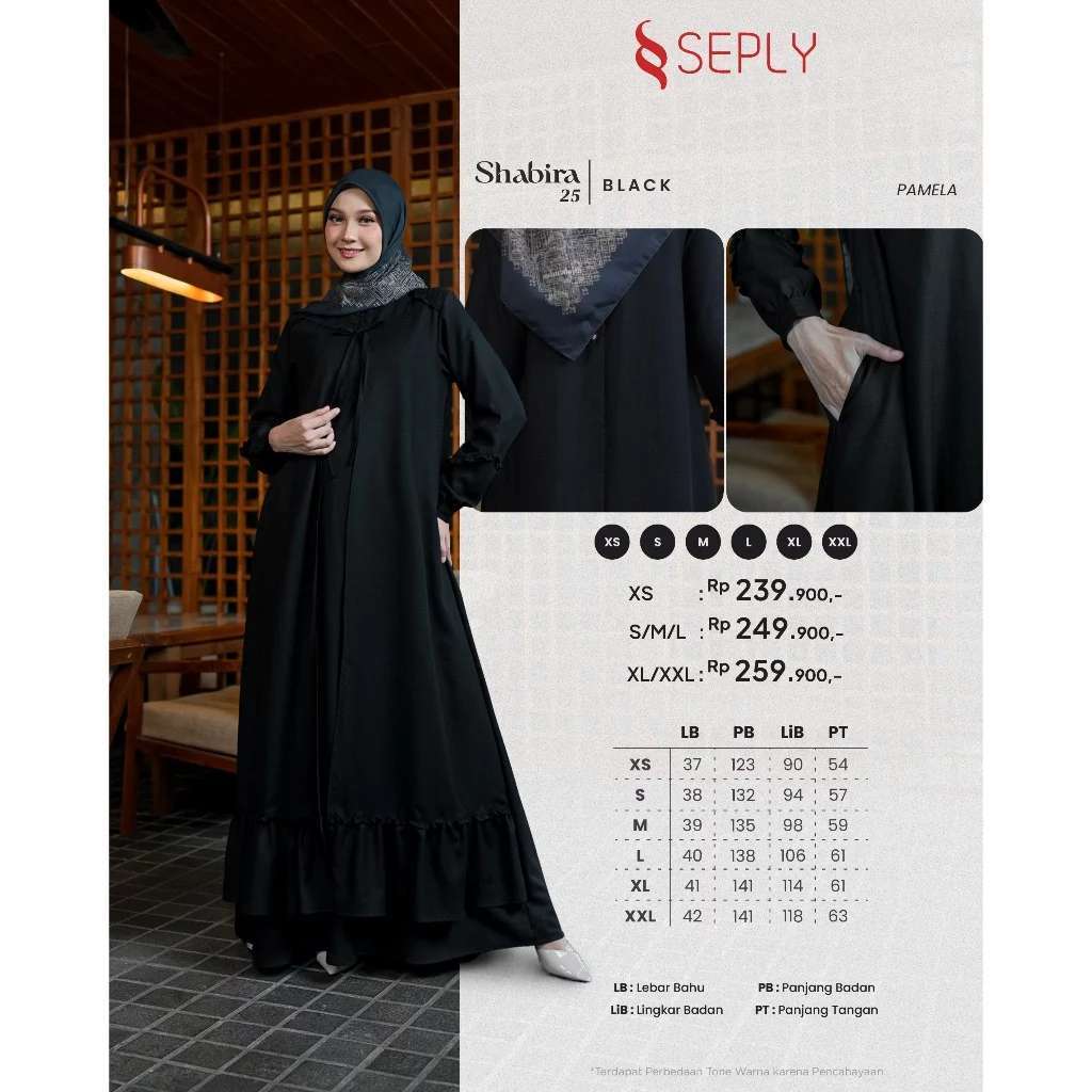 SEPLY GAMIS DEWASA SHABIRA 25 BLACK