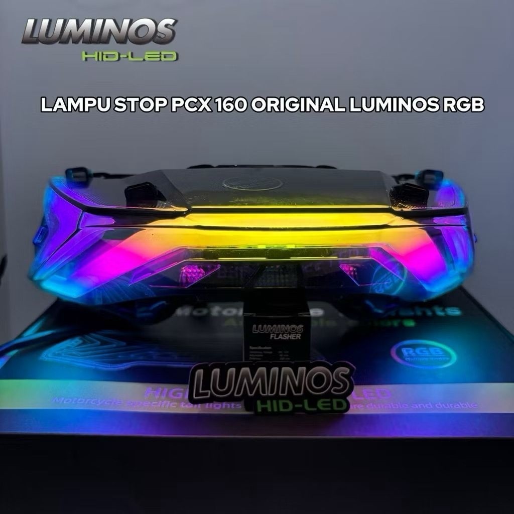 Lampu stop rem stoplamp pcx 160 rgb original luminos free flaser luminos