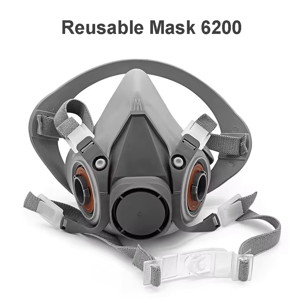 [BA] - Reusable Body Masker 6200 Respirator Half Face Mask Bukan Merk 3M