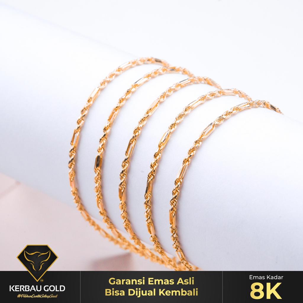 [Kerbau Gold] Gelang Emas Long Ling 8K - Emas Asli 100 %