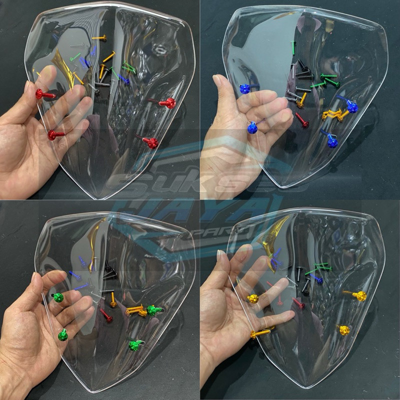 Visor Bening Transparan Aerox New Old + Baut Visor Model Probolt Import Aluminium KINGVARIASI88