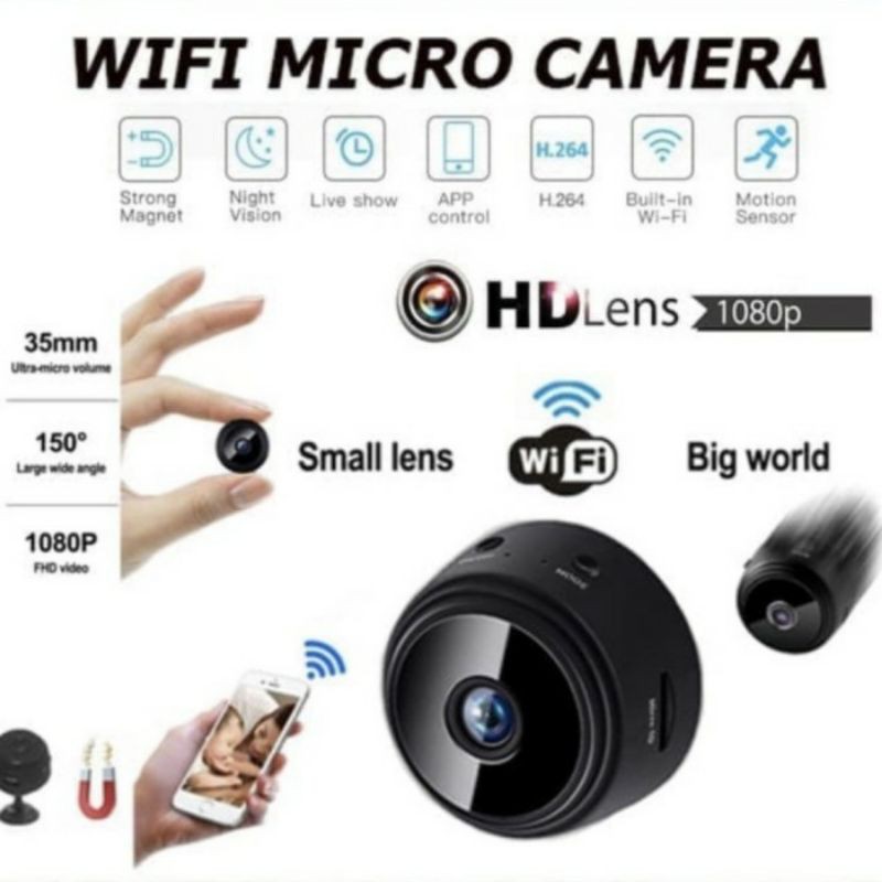 alanmarket Camera CCTV Mini Wifi A9  Spy Camera A9  Hidden Camera HD1080p