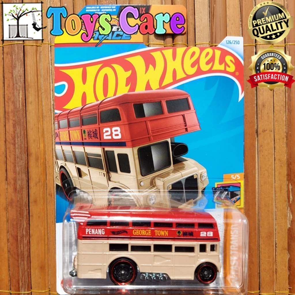 Hot Wheels Trouble Decker Merah Biru London Bus Metro