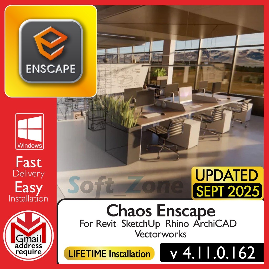 Chaos Enscape 4.11.0.162 - For Revit SketchUp Rhino ArchiCAD Vectorworks | Windows - SOFTWARE