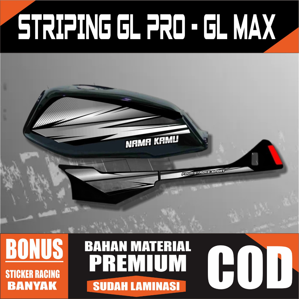 STRIPING VARIASI GL PRO GL MAX CUSTOM NAMA STRIPING HONDA GL HEREX RACING