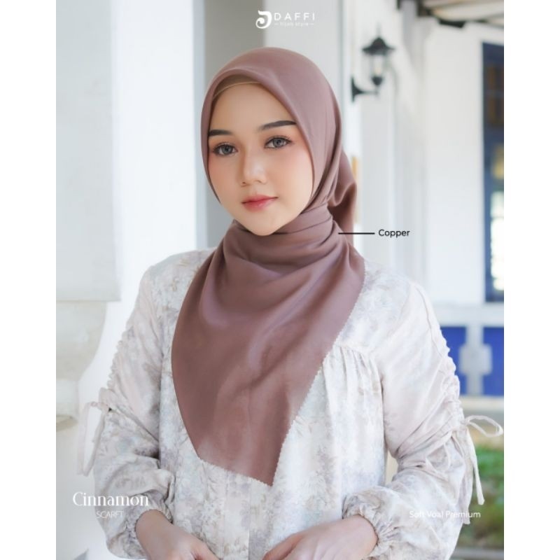 DAFFI HIJAB ORI - Segi empat Voal Premium Cinnamon Scarf Daffi Hijab New