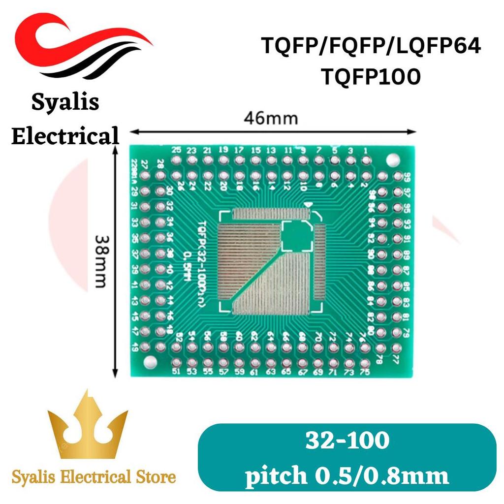 TQFP FQFP LQFP64 TQFP100 TQFP32 TQFP64 pitch 0.5 0.8 mm [Syalis]