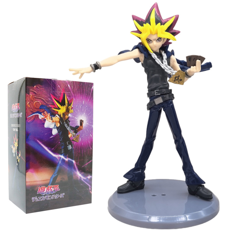 Anime Yu-Gi-OhDuel Links Yami Yugi Yugi Muto Black Magician Girl Mana 21CM PV Action Figures Model A