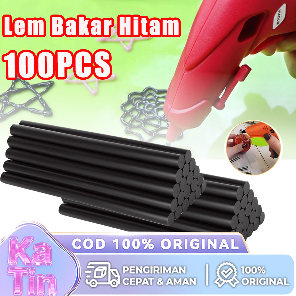 Lem Ajaib Tambal Lem Bakar Hitam 100 PCS 7MM Refill Lem Tembak Kecil Glue Stick Origin Tongkat Lem P
