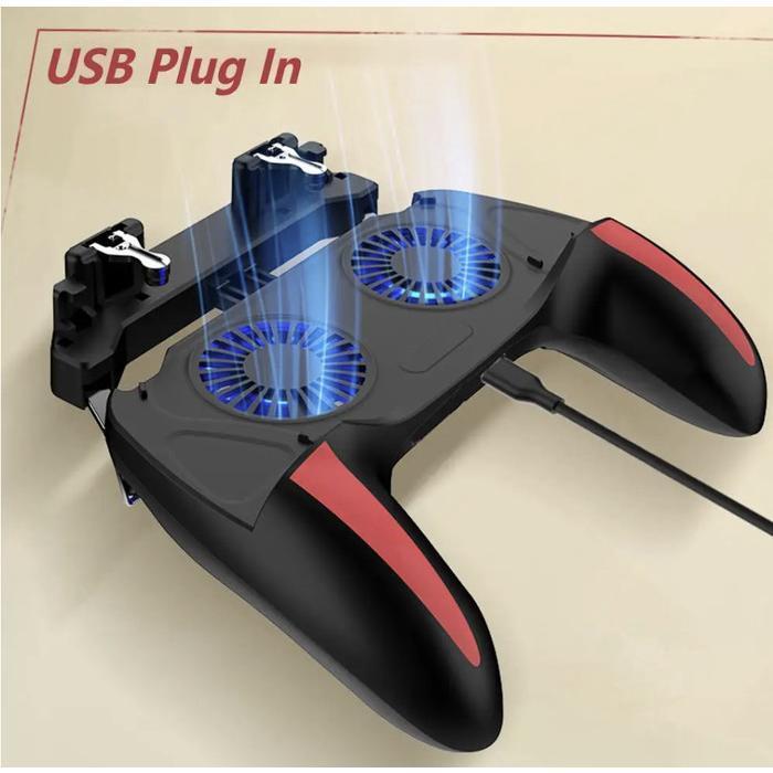 Smartcom H10 Dual Fan Cooler Gamepad PUBG Mobile Controller Gamepad Handle Hp - Plug In Version