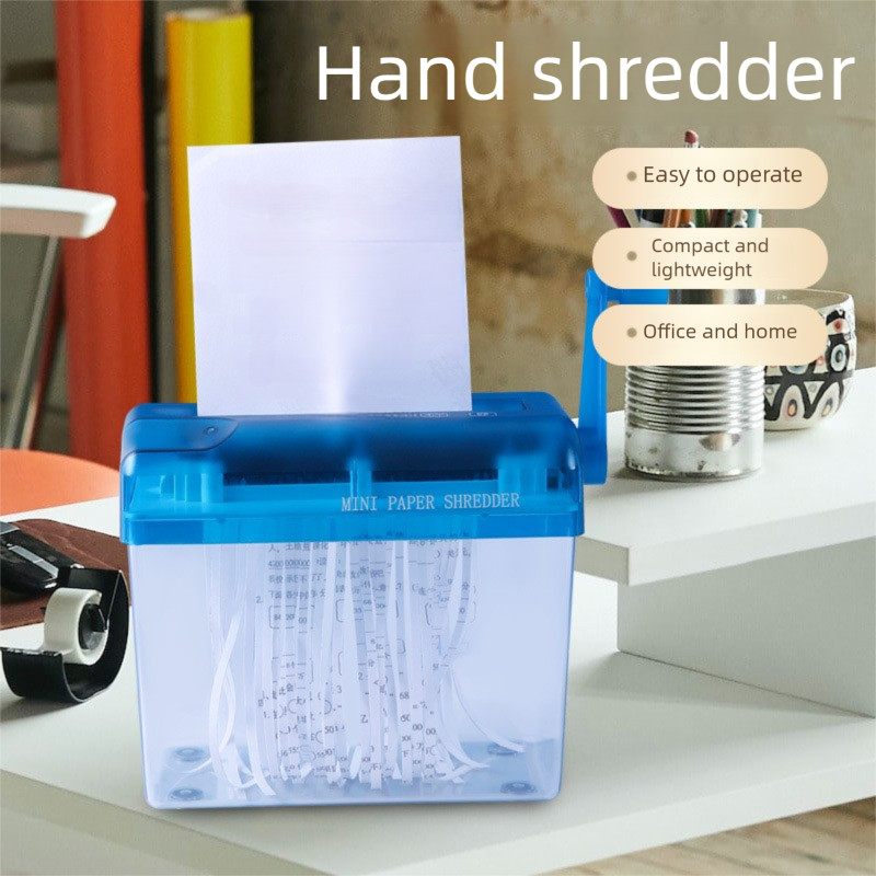 Desktop Manual Paper Shredder OfficeA6Mini Manual Paper Shredder Desktop Hand-cranked File Shredder