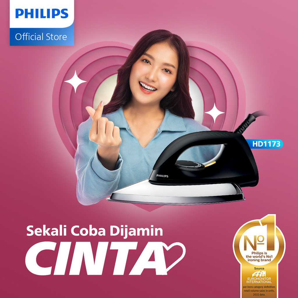 Philips Classic Setrika kering HD1173 Anti-Baret, Philips Setrika Kering Classic, seterika, seterika