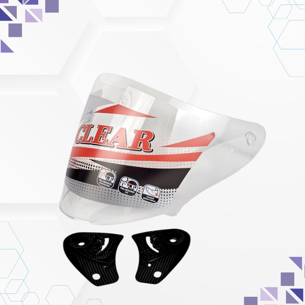 Visor  Kyt Kyoto,ink Dynamic ,Ink Metro 2 aksesoris Motorcycle  | Visor Merek Clear-Helm Halfface