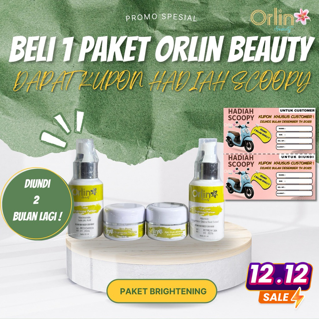 (HADIAH GRATIS) ORLIN BEAUTY SKINCARE / ORLIN BEAUTY /ORLIN /  ORLIN. SKINCARE /  PUTIH GLOWING 10 H
