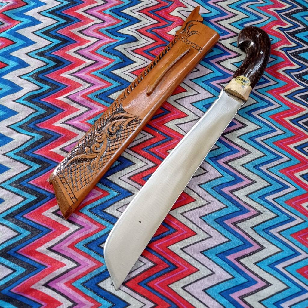 GOLOK sarung ukir kayu rasamala GOLOK kerja kebun pemotong bambu fulltang baja per