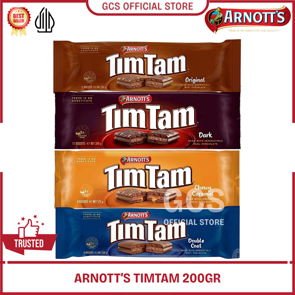 Tim Tam Arnott's Import Australia 200g - Biskuit Coklat Tebal Snack Aussie Mewah Premium Halal