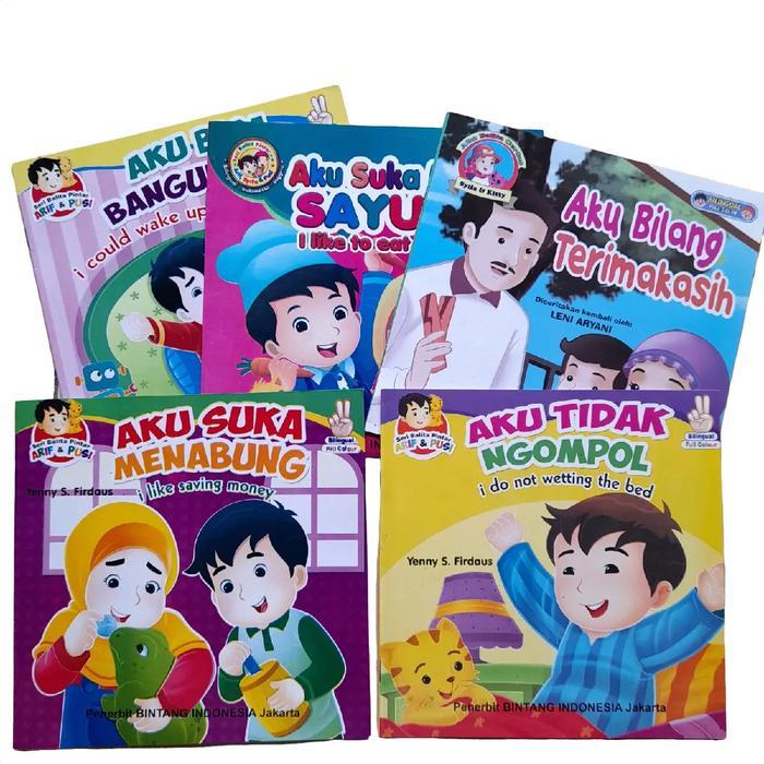 Paket 5 pcs Buku Seri Balita Pintar Arif dan Pusi- Books