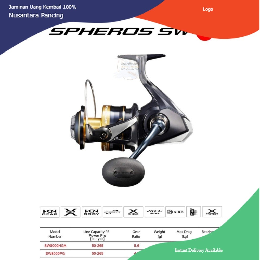 Reel Shimano SPHEROS SW 8000HGA / 8000PG New. 2021
