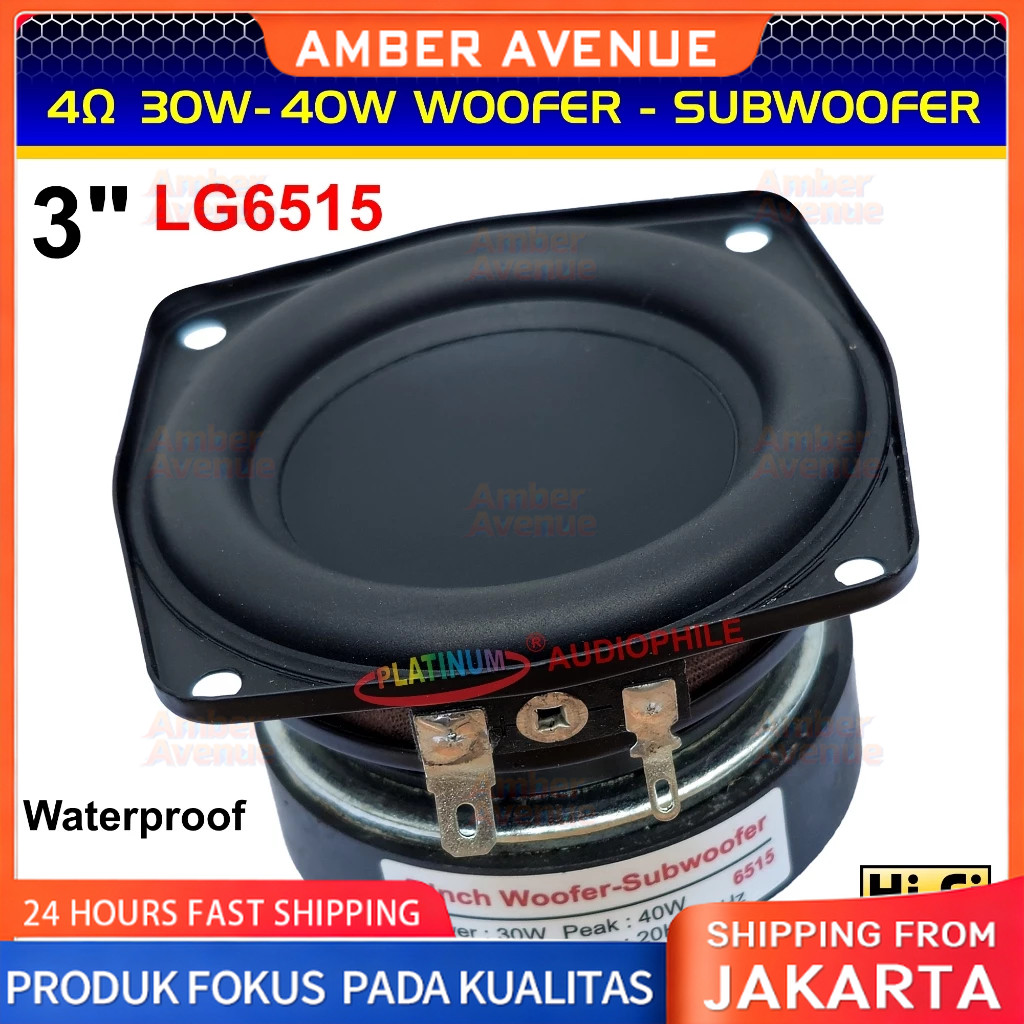 COD Speaker 3 inch LG-6515 Super Bass Waterproof 4 ohm 30W-40W Woofer Subwoofer