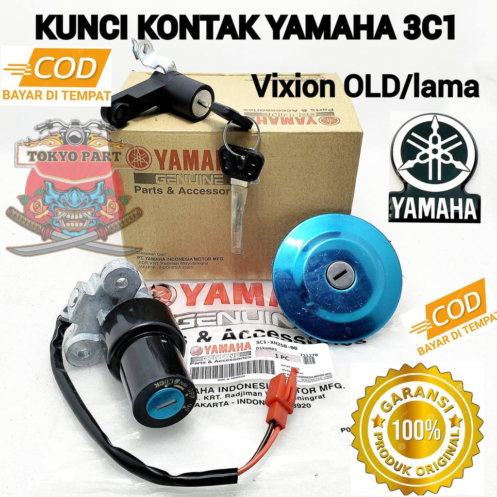 Promo Diskon (ORI BERGRANSI) KUNCI KONTAK ASSY KEY SET YAMAHA 3C1 UNTUK MOTOR VIXION OLD/ LAMA