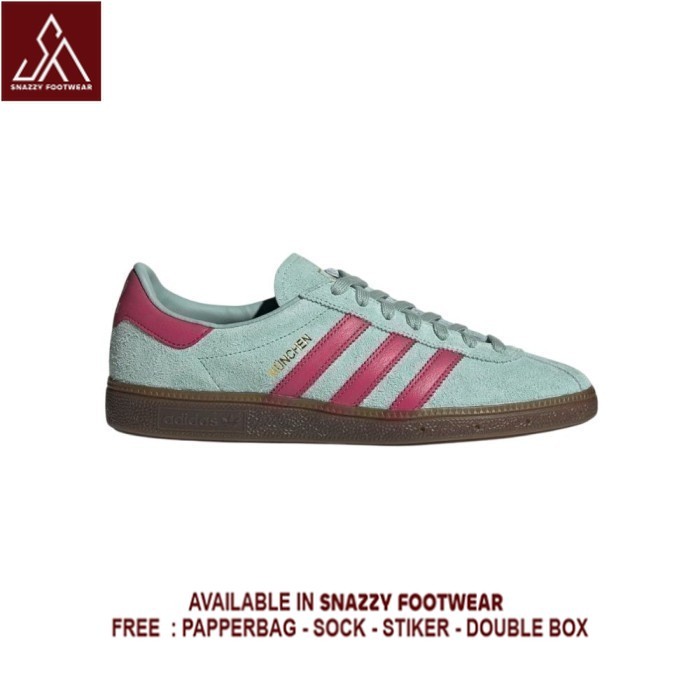 Sepatu Sneakers Adidas Munchen Hazy Tosca Pink 100% Original Unisex