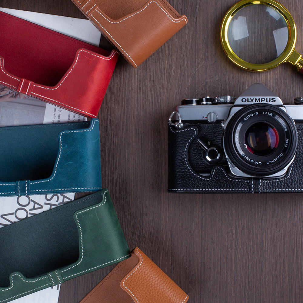 Genuine Leather Half Case For OLYMPUS PEN-FT OM-1/1N OM-2/2N OM-4/4TI OM-3 Case Retro Protective Cas