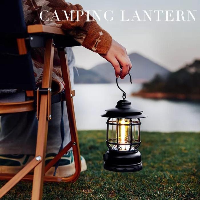 Lampu Lentera LED Petromak Elektrik Modern 3 COB Lentera Camping Kemping Dan Aktivitas Outdoor / Lam