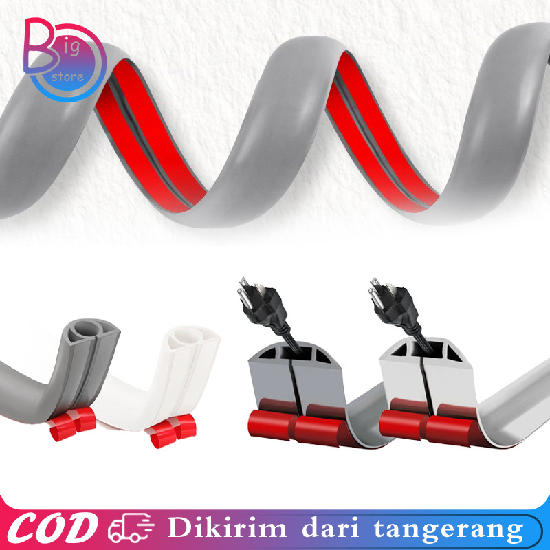 1 Meter Cable Organizer Management Sleeve Penutup Kabel Pelindung Kabel Listrik Kabel Duct Lantai