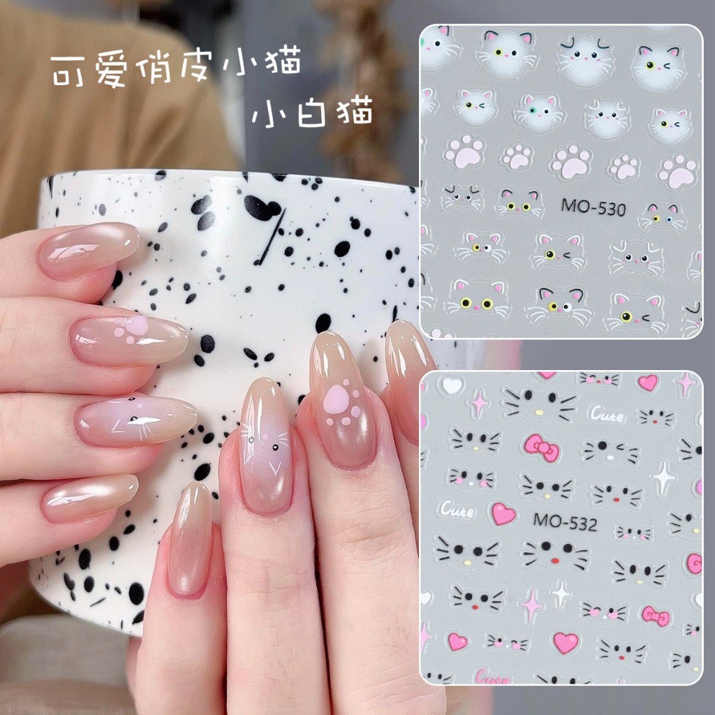 S1019 – Sticker Nail Art Stiker Perhiasan Kuku Motif Kitty Cat