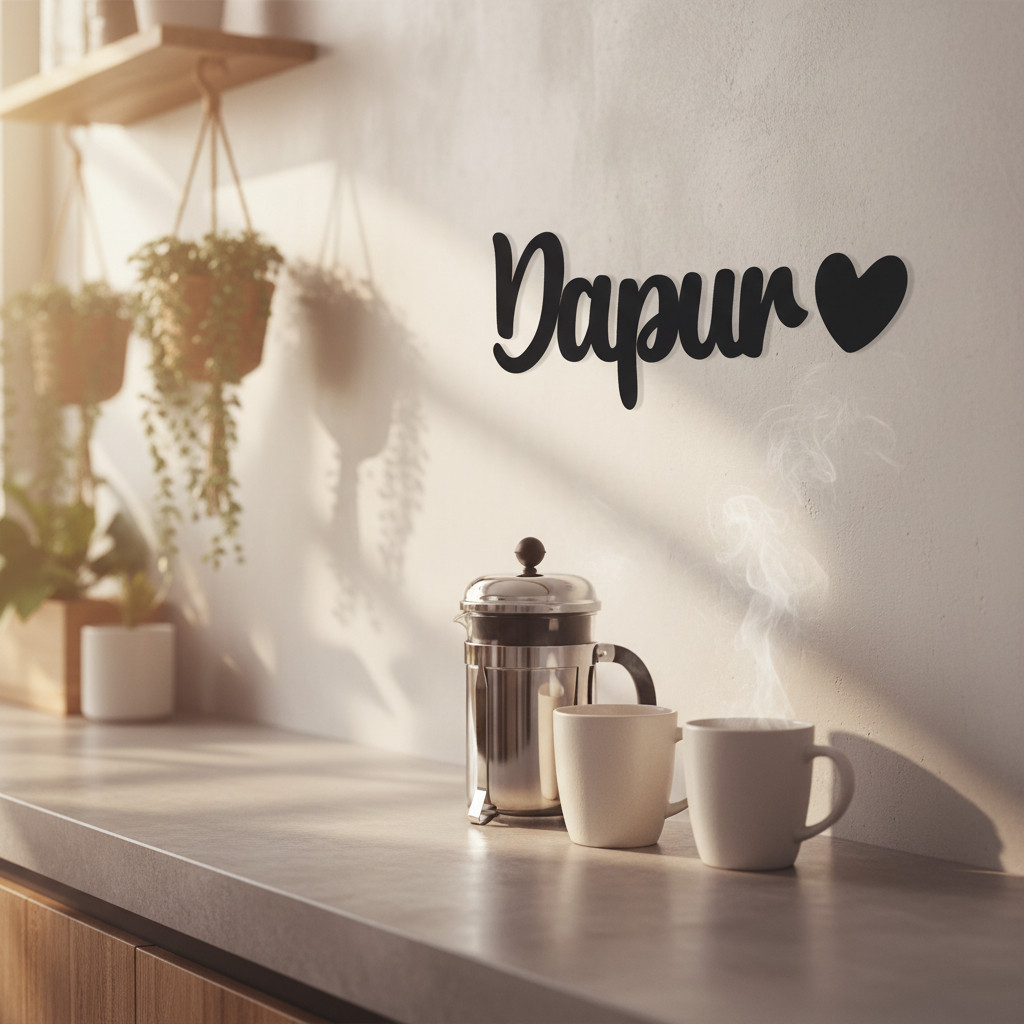Hiasan Dinding Tulisan "Dapur" Cutting Kayu Hmr