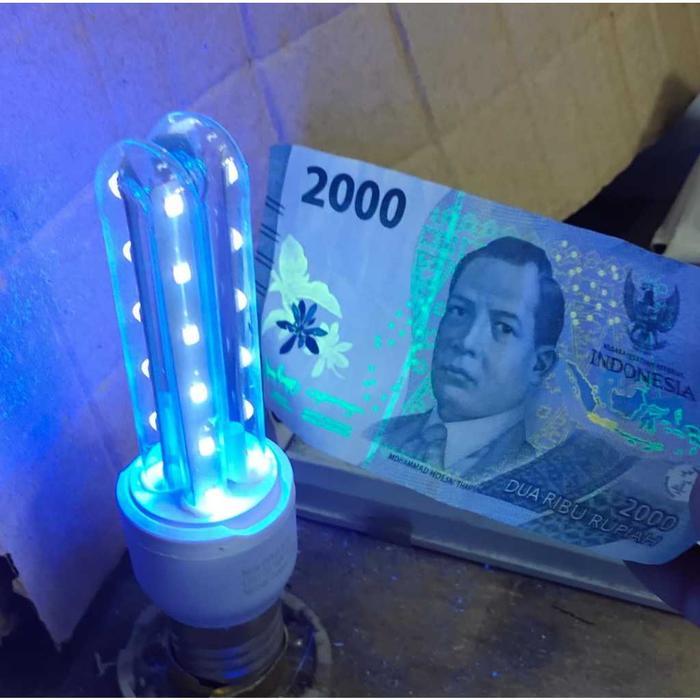 Lampu detektor uang (money detector lamp) PLC 9 watt (9w) E27 - PLC LED UV 23w