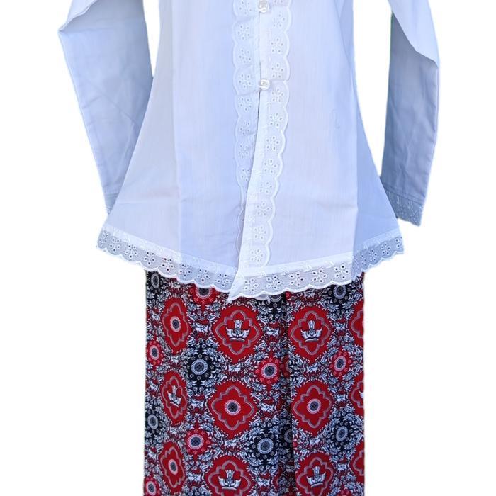 Baju kebaya anak perempuan sekolah TK & SD - Putih, no 4