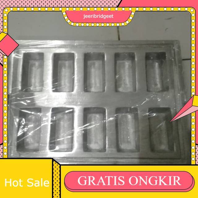 Cetakan kue balok aluminium / cetakan kue balok lumer / loyang kue balok