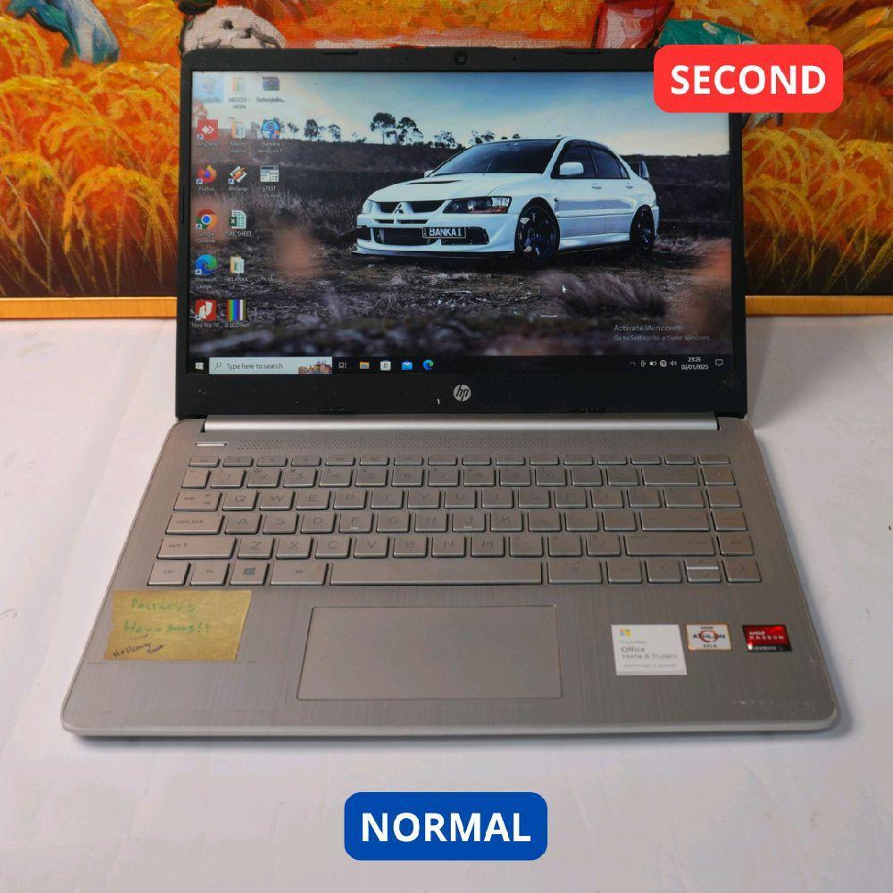 HP LAPTOP 14S-FQ0XXX AMD ATHLON SILVER 3050U 8GB (14") LAPTOP SECOND ORIGINAL SINAR MUTIARA CELL
