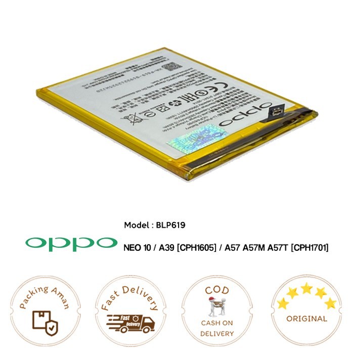 Baterai OPPO BLP619 NEO 10 / A57 / A39 / A57M / A57T ORI100