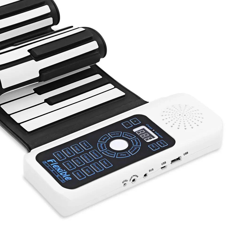 88 Keys Electronic Piano MI &USB Charge ABS Soft Silicone Flexible Keyboard gital Roll Up Piano