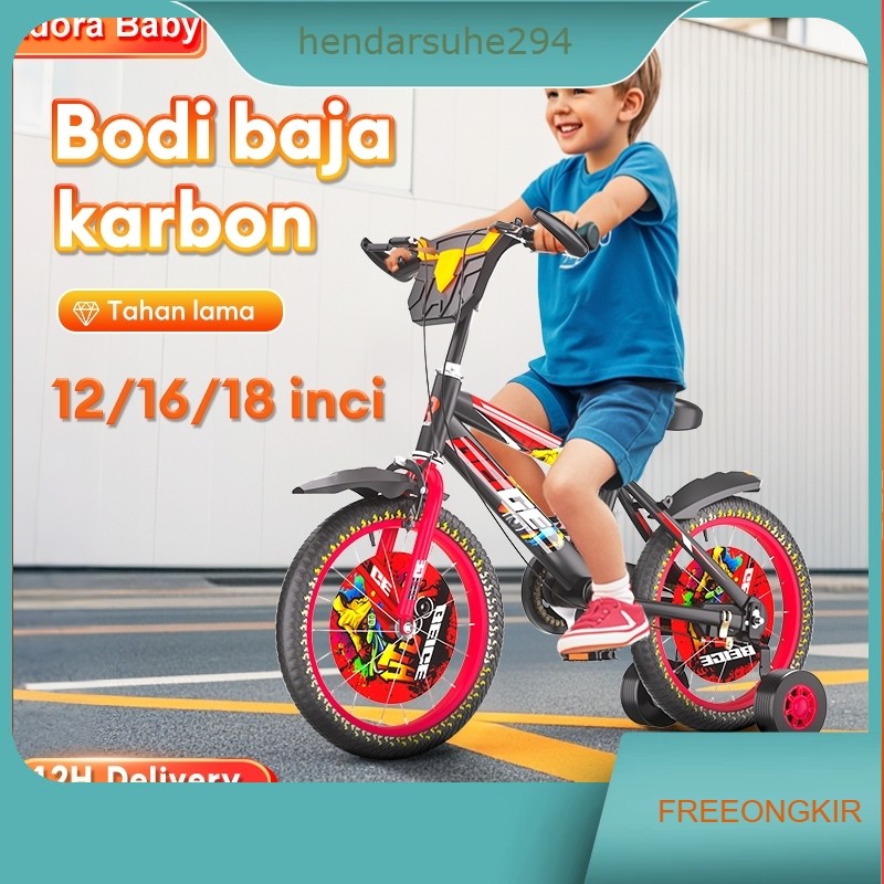{Garansi 30 Tahun} Sepeda anak 18 inch usia 3 - 12 tahun Cewek Keranjang REM sepeda anak laki laki