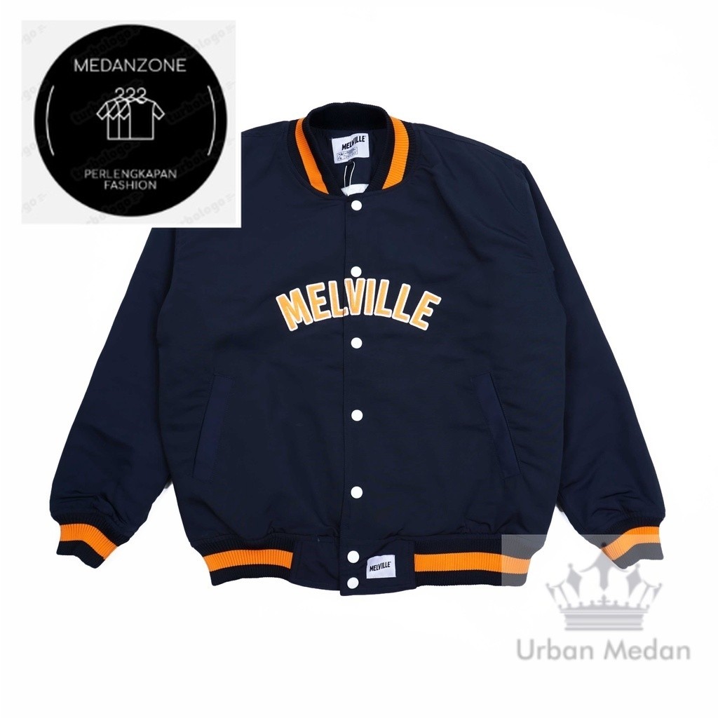 Jaket Baseball Varsity Original Melville Futura Navy
