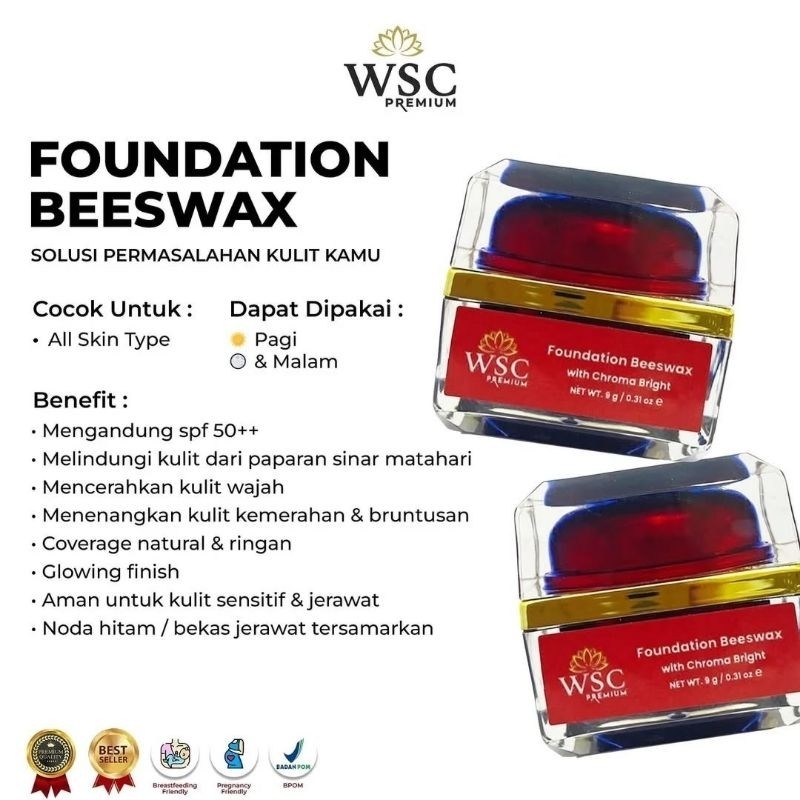 WSCPREMIUM FOUNDATION GLOWING BEESWAX WSC PREMIUM FONDY WITH CROMA BRIGH