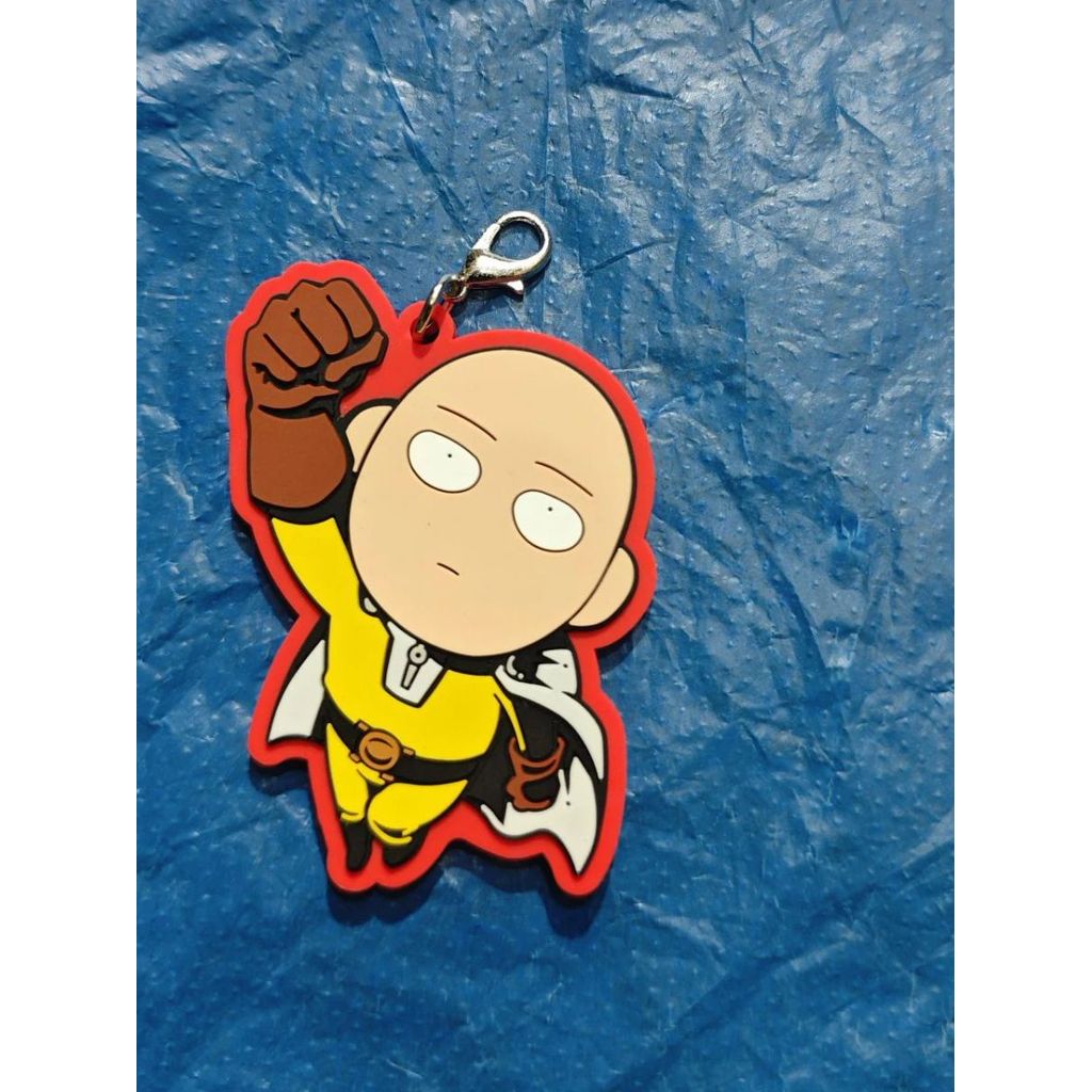 Anime ONE PUNCH-MAN PVC Keychain Toy Saitama Figures Model Doll Genuine Rubber Pendant Key Chain Toy