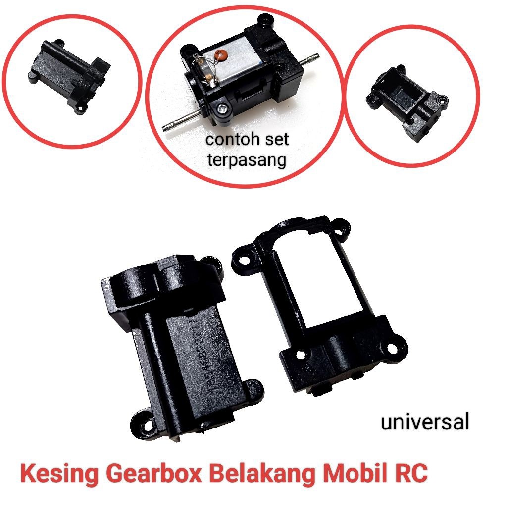 Kesing Gearbox Belakang untuk Mobil RC Universal Tutup Gearbox Plastik Atas Bawah untuk mobil mainan