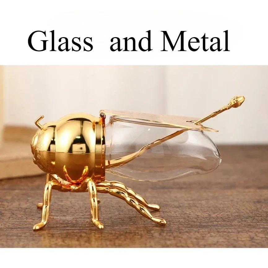 Honeybee sugar Pot Container, Honey Jar,  golden sugar cup with spoon, Jewish New Year dinnerware Ro