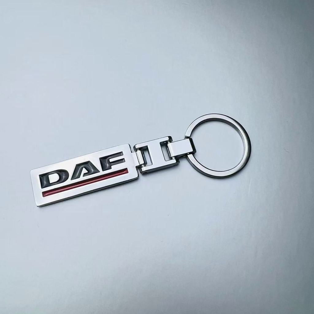 Metal Keyain Alloy Pent Keyring Carved Key Tag Emblem Silver Exquisite Decorations For DAF XF XG Tru