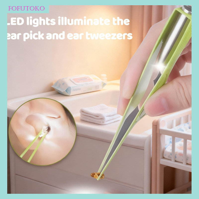 Set Alat Pembersih Telinga Bercahaya - Aman Anti Cedera & Cahaya Terang, Cocok untuk Bayi/Anak-anak,