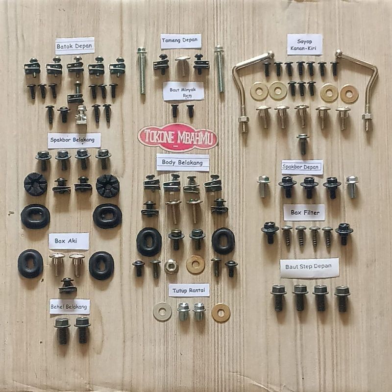 COD / Baut Full Set Cover Body Bodi Honda Supra Fit / Supra X 100 Motorcycle